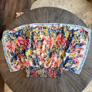 Max Studio Floral Scarf Blouse – Size L – Fully Lined